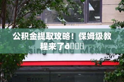 蒙城公积金提取攻略！保姆级教程来了😎
