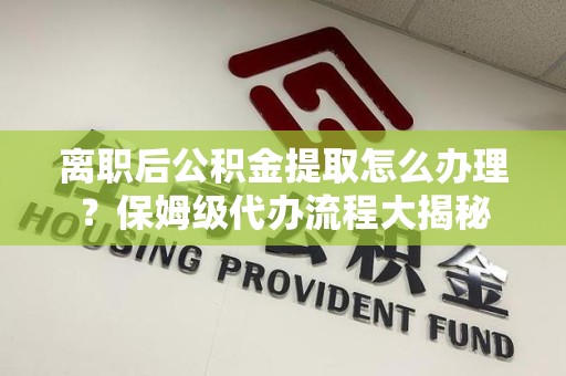 蒙城离职后公积金提取怎么办理?保姆级代办流程大揭秘 蒙城离职后公积金提取怎么办理?保姆级代办流程大揭秘